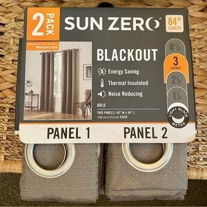 Sun Zero 84” Arlo Mocha Blackout Curtains